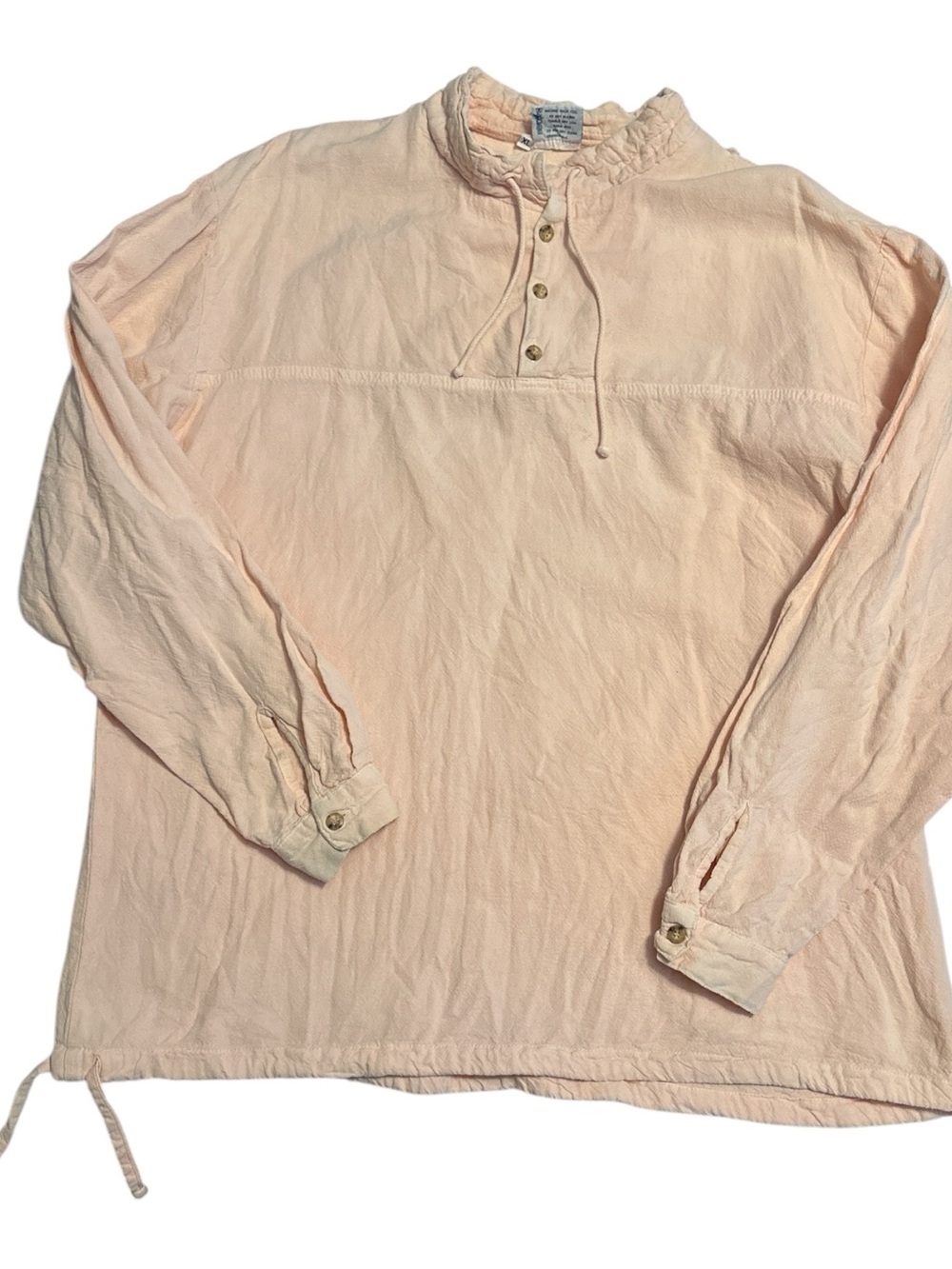 Vintage Women’s Cottonseed Pullover Shirt Soft Blush Pink (XL)